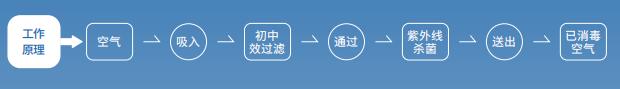 紫外線空氣消毒機(jī)消殺空氣原理流程圖